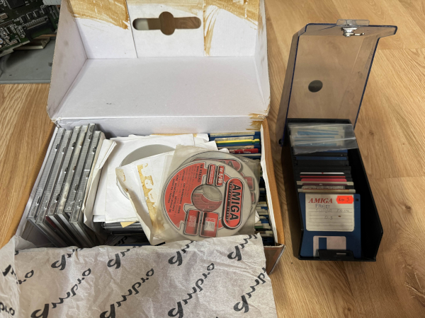 Box of floppies and CDs