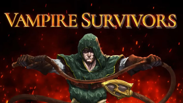 Vampire Survivors title screen.